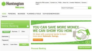 Huntington Bank Online Banking Screenshot